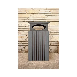 Covered Outdoor Poly Trash Receptacle - 40 Gallon