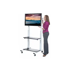 Crank-Adjustable Flat Panel TV Cart