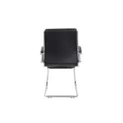 Crofton Faux Leather Guest Chair with Chrome Base and Padded Armrests