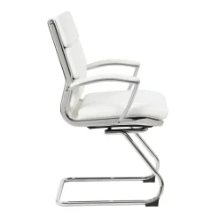 Crofton Faux Leather Guest Chair with Chrome Base and Padded Armrests