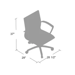 Crofton Faux Leather Mid-Back Office Chair with Adjustable Seat and Tilt