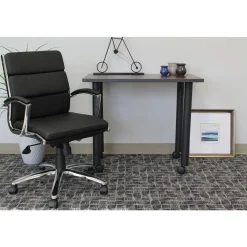 Crofton Faux Leather Mid-Back Office Chair with Adjustable Seat and Tilt