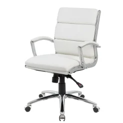 Crofton Faux Leather Mid-Back Office Chair with Adjustable Seat and Tilt