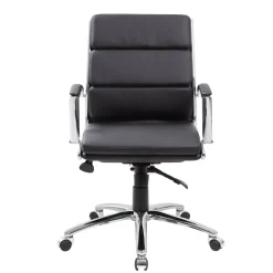 Crofton Faux Leather Mid-Back Office Chair with Adjustable Seat and Tilt