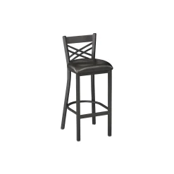 Cross-Back Stool with Black Frame