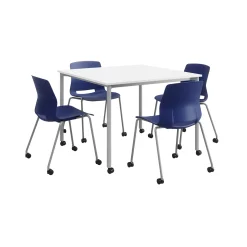 Dailey 42" Table w/ Casters and 4 Chairs