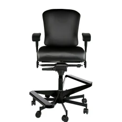 Dauerhaft 24/7 Two-Step Faux Leather Stool with Pivot Arms - 21