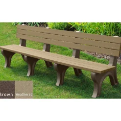 Deluxe Plastic Bench with Back 8'