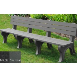 Deluxe Plastic Bench with Back 8'