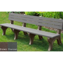 Deluxe Plastic Bench with Back 8'