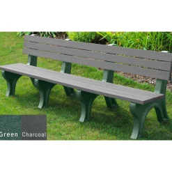 Deluxe Plastic Bench with Back 8'