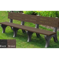 Deluxe Plastic Bench with Back 8'