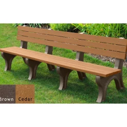 Deluxe Plastic Bench with Back 8'