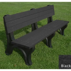Deluxe Recycled Plastic Bench with Back 6'