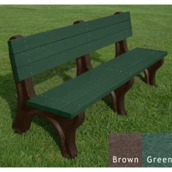 Deluxe Recycled Plastic Bench with Back 6'
