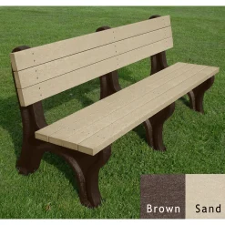 Deluxe Recycled Plastic Bench with Back 6'