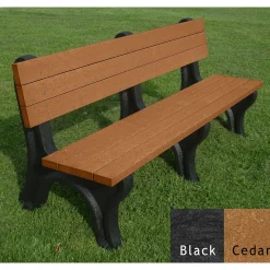 Deluxe Recycled Plastic Bench with Back 6'