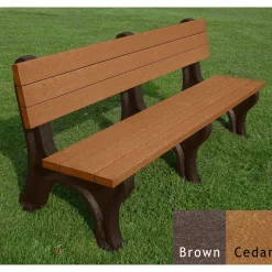 Deluxe Recycled Plastic Bench with Back 6'