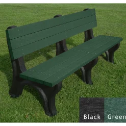 Deluxe Recycled Plastic Bench with Back 6'