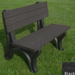 Deluxe Recycled Plastic Bench with Back 4'