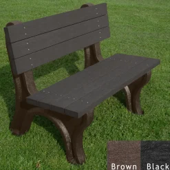 Deluxe Recycled Plastic Bench with Back 4'