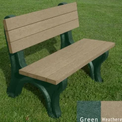 Deluxe Recycled Plastic Bench with Back 4'