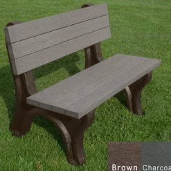 Deluxe Recycled Plastic Bench with Back 4'