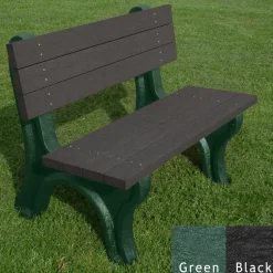 Deluxe Recycled Plastic Bench with Back 4'