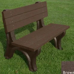 Deluxe Recycled Plastic Bench with Back 4'
