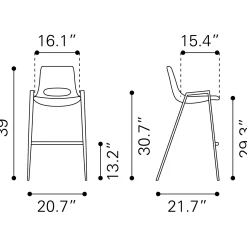 Desi Upholstered Barstool - Set of Two