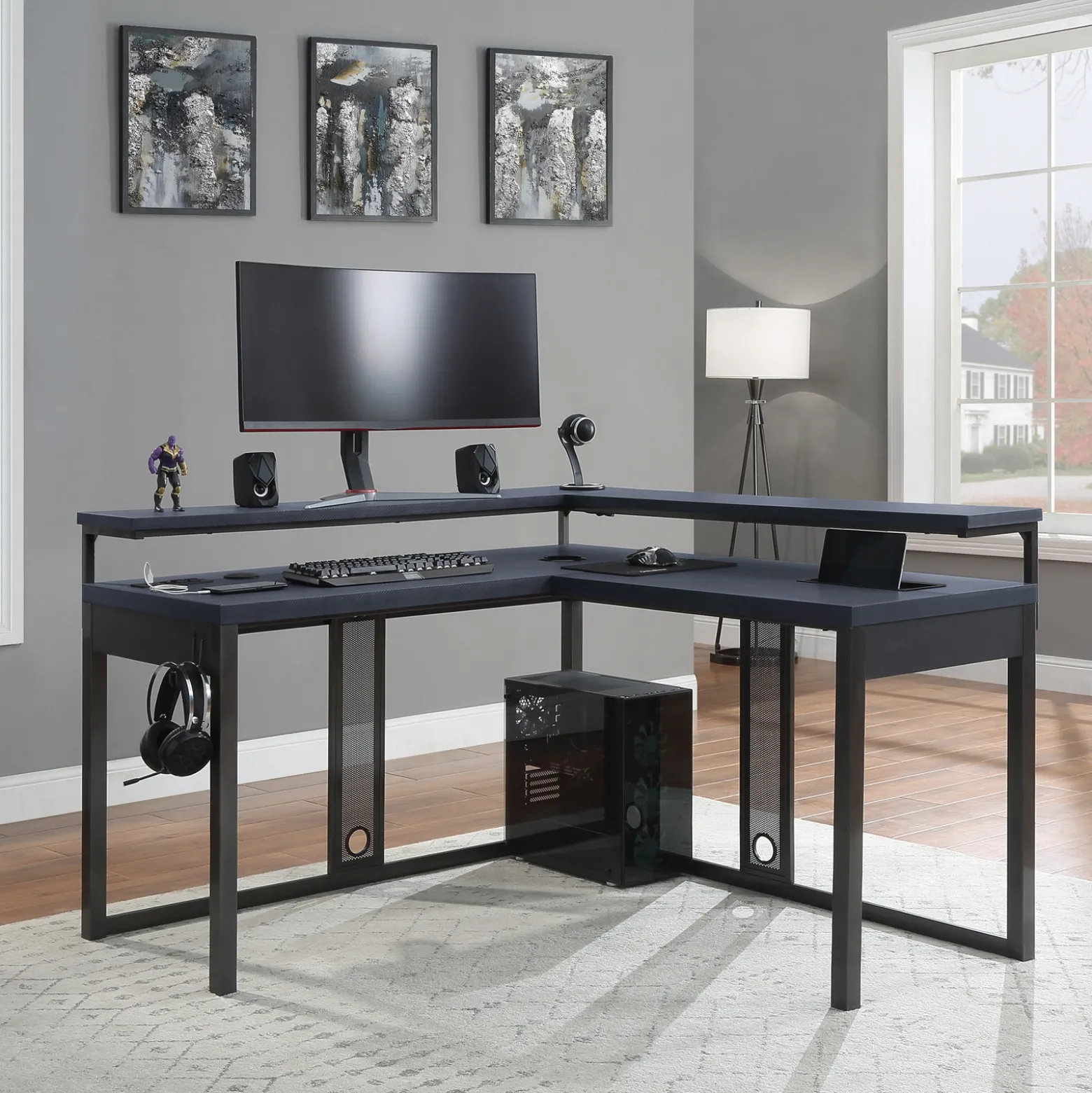 DesignLab Loadout L-Shape Gaming Desk - 54"Wx54"D
