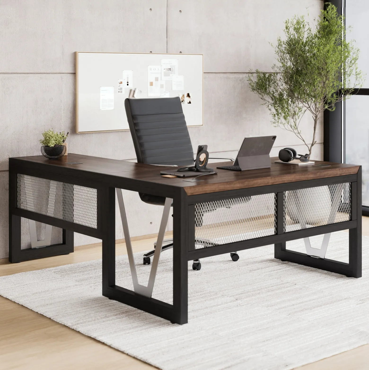 District L-Shaped Desk with Right Return - 60"W x 78"D