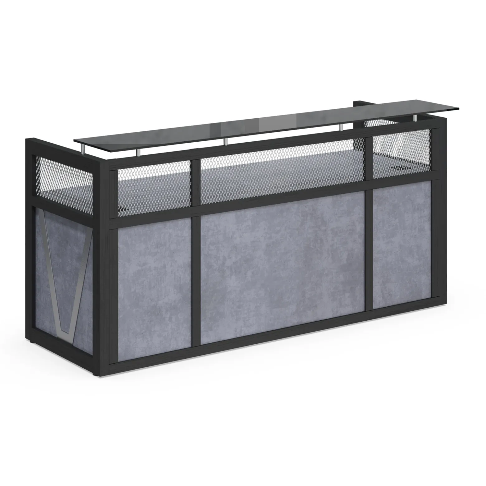District Reception Desk with Power - 87"W x 30"D