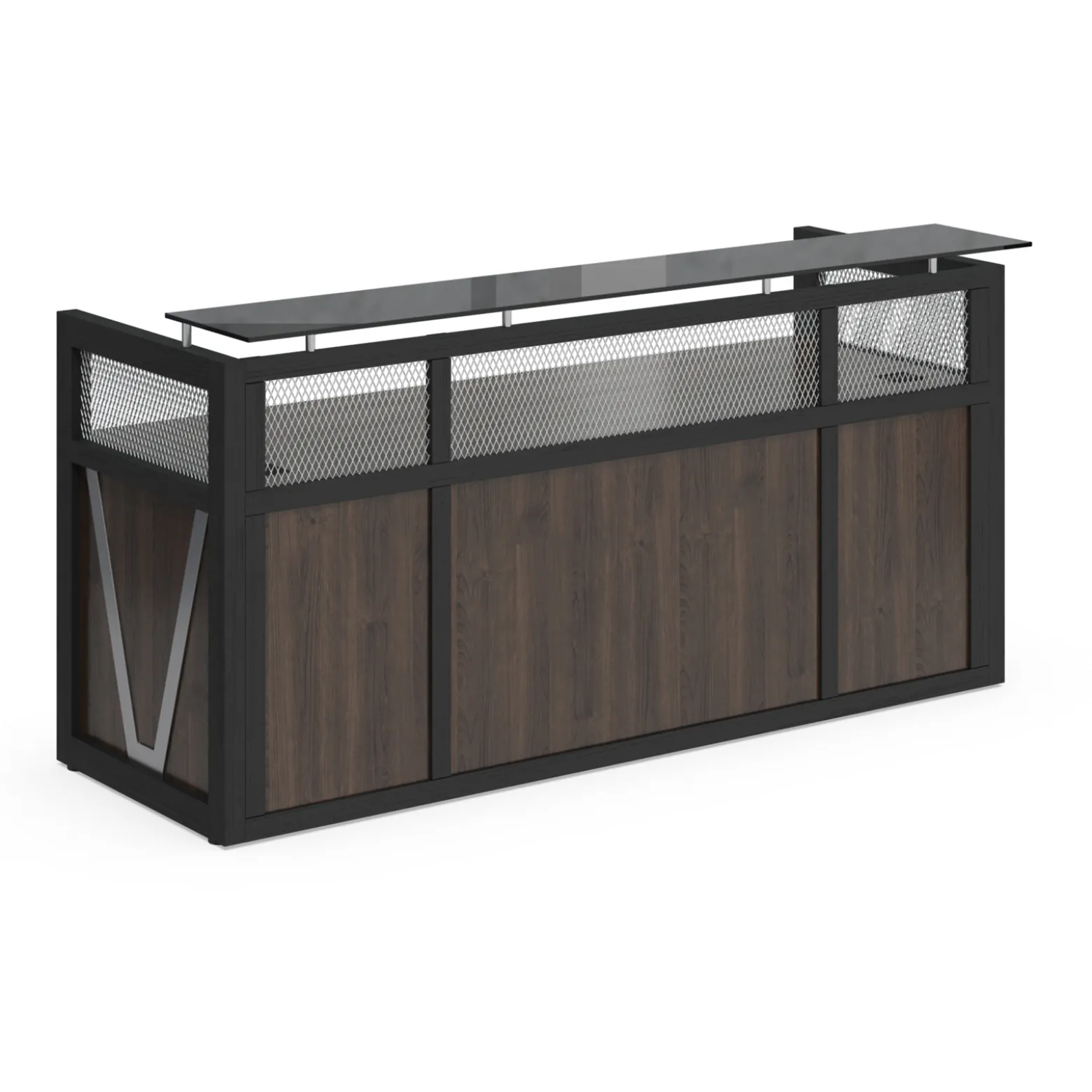 District Reception Desk with Power - 87"W x 30"D