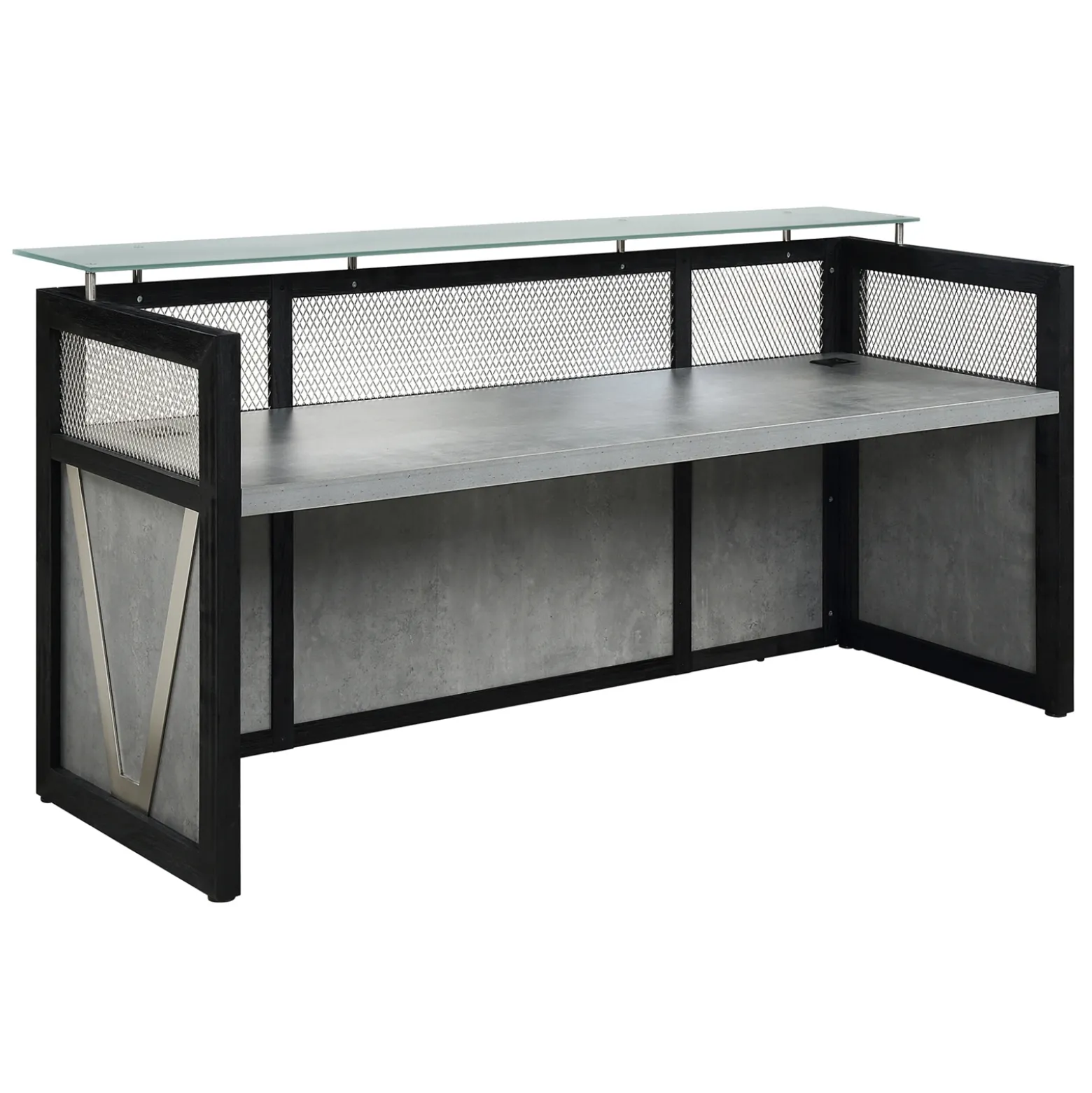 District Reception Desk with Power - 87"W x 30"D