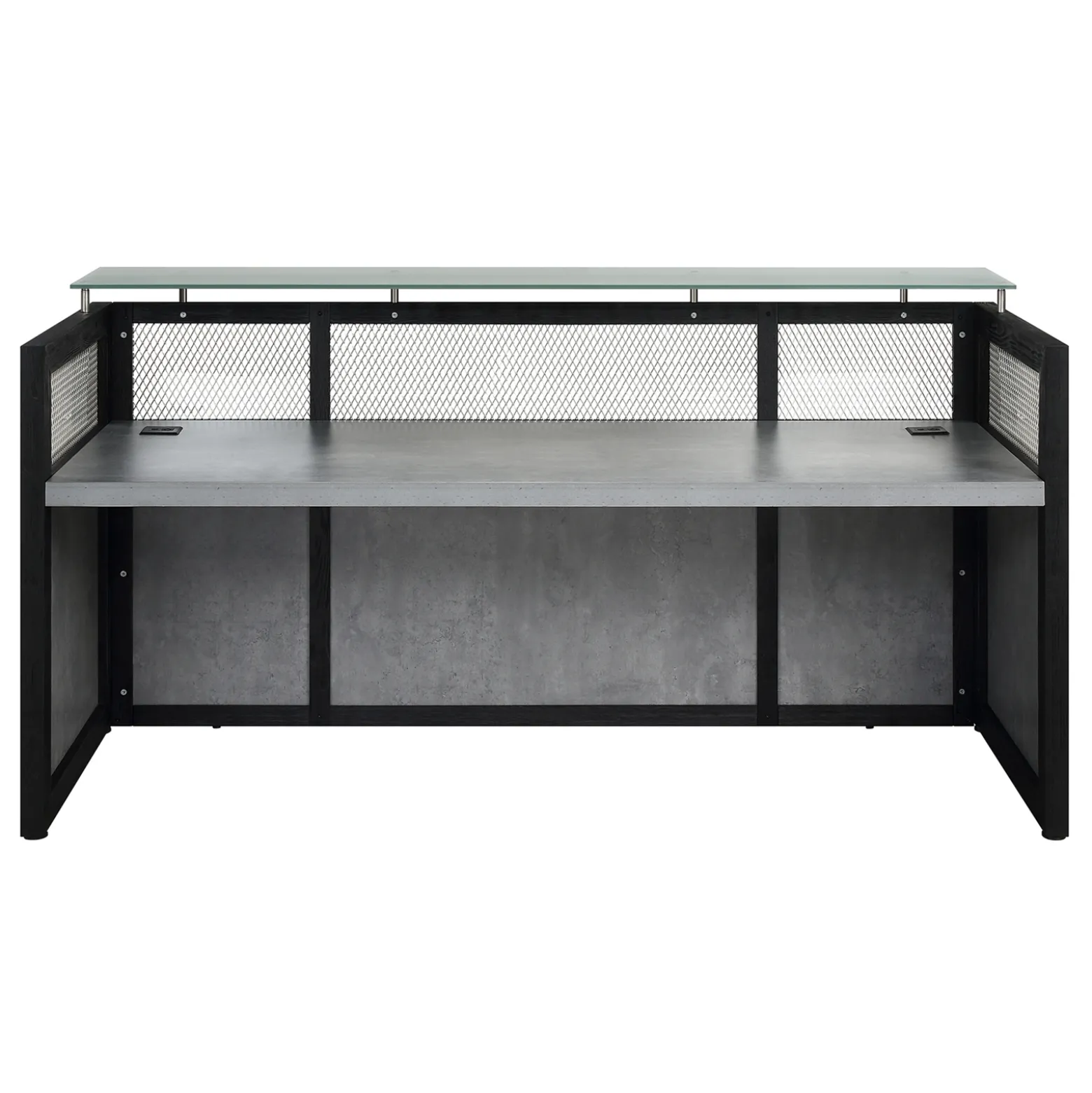District Reception Desk with Power - 87"W x 30"D