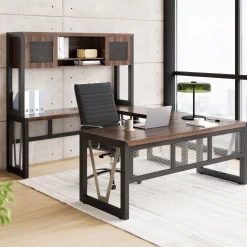 District U-Desk with Reversible Bridge - 72"W