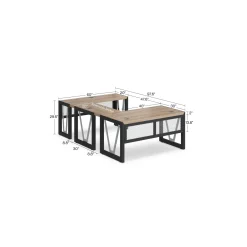 District U-Desk with Reversible Bridge - 60"W