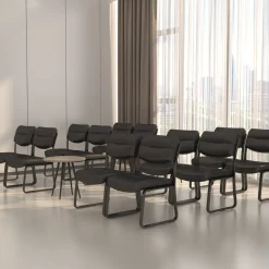Dorrit Bonded Leather Armless Sled Base Side Chair