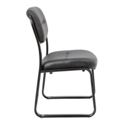 Dorrit Bonded Leather Armless Sled Base Side Chair