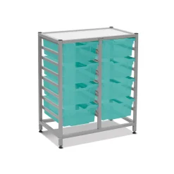 Double Storage Cart with 8 Trays - 6"D