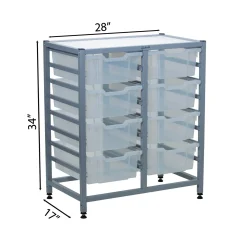 Double Storage Cart with 8 Trays - 6