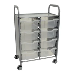 Double Storage Cart with 8 Trays - 6"D