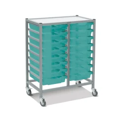 Double Storage Cart with 16 Trays - 3"D