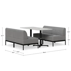Drop In Lounge 4 Person Collaboration Booth without Panels