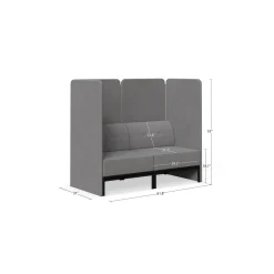 Drop In Lounge Double Privacy Booth without Arms