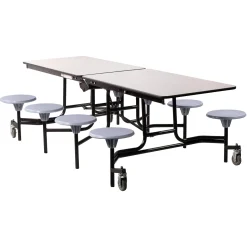 Easy Lift Cafeteria Table with 8 Stools - 30"W x 97"D