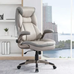 ECH Series Leather Flip-Arm Office Chair