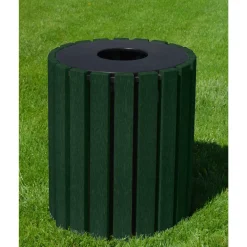 Eco-friendly Outdoor Round Trash Receptacle- 33 Gallon Capacity