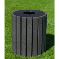 Eco-friendly Outdoor Round Trash Receptacle- 33 Gallon Capacity